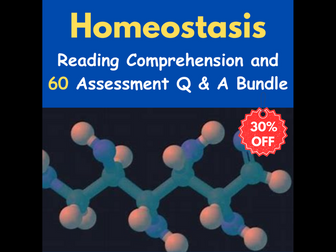 Homeostasis: Reading Comprehension Q & A With 60 Assessment Questions - Quiz / Test - Bundle