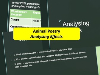 Animal Poetry - Analysing Effects