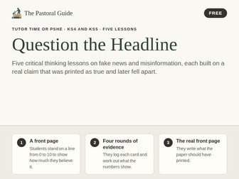 Fake news and critical thinking: five lessons on questioning a headline, KS4 and KS5