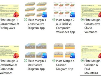 TITLE KS3 Geography Plate Margins Bundle Constructive Destructive Conservative and Collision Lesson