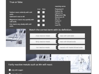 reactivity of metals - an interactive quiz