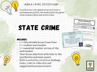 AQA A level Sociology - Crime and Deviance - State Crime