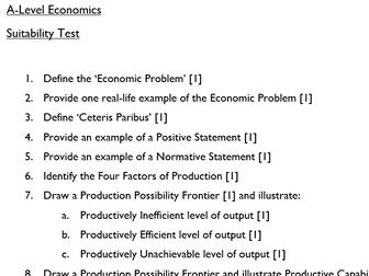 1.1 Nature of Economics Key Word Test