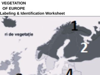European Vegetation Zones – Map Worksheet + Answer Key
