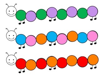 Caterpillar Pattern Pompom match and complete SEN/ASN Learners