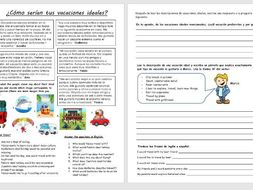 Spanish paragraph about summer vacation picture