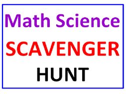 Math and Science SCAVENGER HUNT with Lesson Plan (55 Questions)