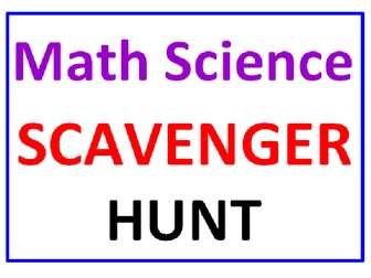Math and Science SCAVENGER HUNT with Lesson Plan (55 Questions)