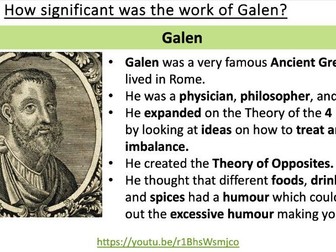 Galen lesson - GCSE Medicine