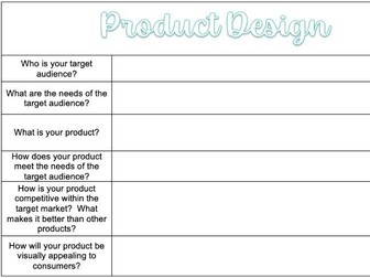 Enterprise Project- Product Design