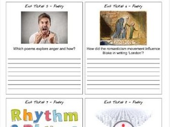 'Power and Conflict' Poetry Exit Tickets