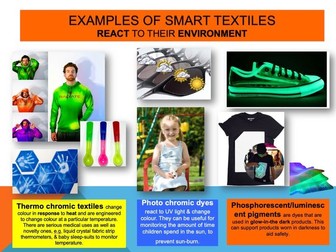 Smart and technical textiles lesson resource  ‘The future of fibre's & fabrics’
