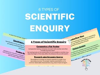 Six Types of Scientific Enquiry Display Poster