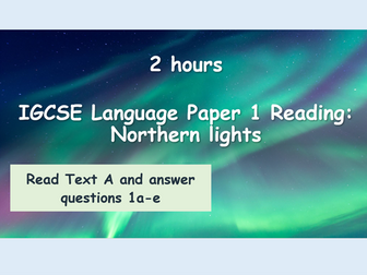 Cambridge IGCSE Paper 1 Reading -  First Language English