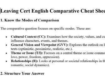 English Comparative Cheat Sheet Revision