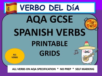 AQA GCSE Spanish Verbo del Día – FULL SET | Retrieval Practice Pack- Printable Worksheets