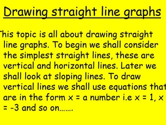 Drawing straight lines y=mx+c