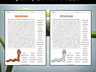 Worms Word Search Puzzle