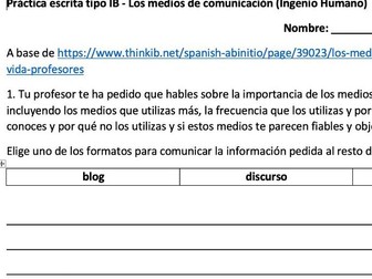 Spanish IB Ab Initio Practice Writing (Ingenio Humano)
