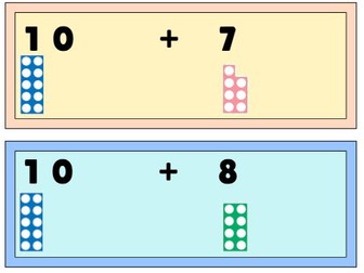 Teen number composition strips (Numicon)