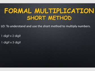 Multiplication - Short Written Method