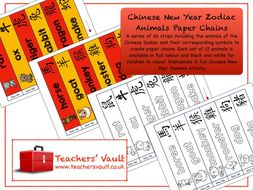 Chinese New Year Zodiac Animals Paper Chains