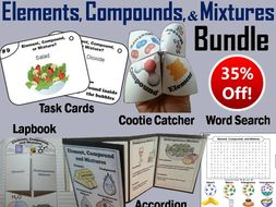 Elements Compounds Mixtures Task Cards and Activities Bundle