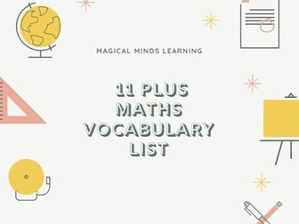11 Plus Maths Vocabulary List