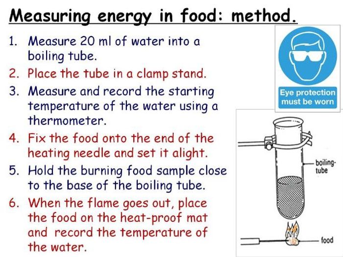 Energy In Food (Burning Food) Year 7 Double Lesson PowerPoint (KS3 7Ia ...