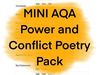 FREE AQA Power and Conflict Poetry: Themes and Exam Tips (Mini Resource)