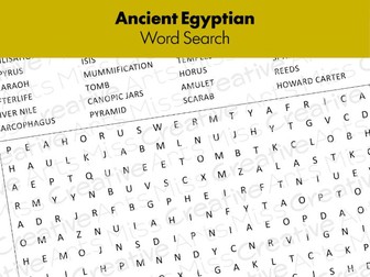 Ancient Egyptian Wordsearch