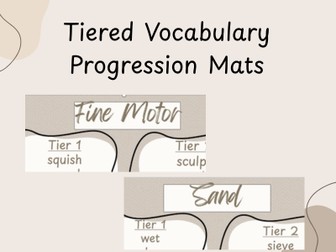 Tiered Vocabulary Progression Mats