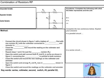 COMBINATION OF RESISTORS REQUIRED PRACTICAL WORKSHEET