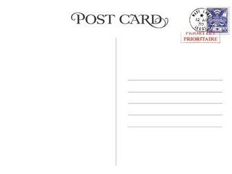 Post card template, free letter writing template for a post card.
