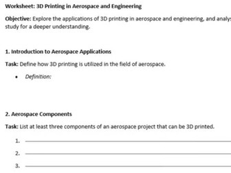 session 10 - ages 15-17 - 3D Printing in Aerospace and Engineering