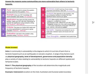 20 mark essay model answer tectonics revision a level geography with flash card info