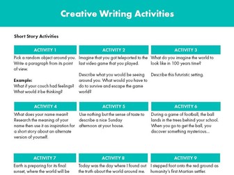 Creative Writing Activity Booklet