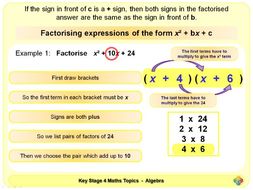 Factorising Quadratic Expressions KS4
