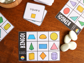 2D Shape + 3D Objects BINGO