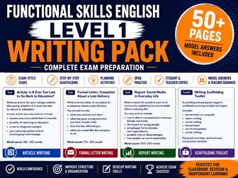 Functional Skills English Level 1 Writing Pack