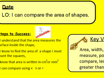 Finding Area (Lower KS2) Week of maths lessons