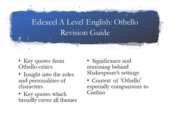 Edexcel A Level Othello Guide