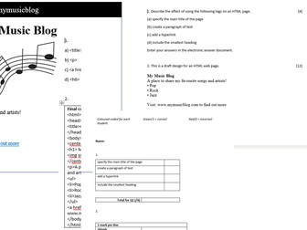 WJEC HTML Practice Paper 1