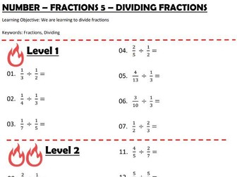 Number - Fractions 5 - Dividing Fractions