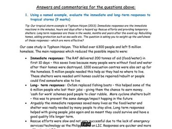 GCSE Geography Practice Questions and Answers - Paper 1 AQA