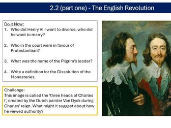 Power and the People GCSE AQA Lesson 5 - The English Civil War/Revolution
