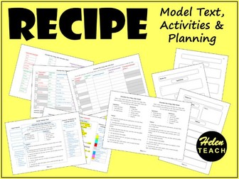 Recipe Model Text, Activities and Planning Pack