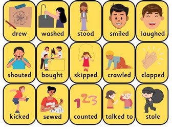 Colourful Semantics Basic Sentence Kit - Doing (past and present tense)