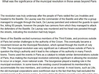 What was the significance of the municipal revolution