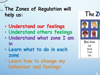 KS1 Zones of regulation lessons and resources